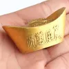 Dekorativa figurer rikedom ingot kinesisk dekoration feng shui yuan ingots guld bao figurstaty pengar lycka gyllene lycklig heminredning