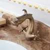 Grifo antiguo de cobre con un solo orificio, grifo de lavabo con elevación personalizada, grifo frío y caliente para cocina