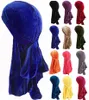 Unisex Velvet Breathable Bandana Hat Durags Long Tail Headwrap Chemo Cap Solid Color Headwear6941044