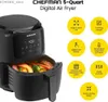 Air Fryers Chefman Digital Air Fryer Large 5 Qt Home Size One Klick Digital Control Preset Fries Fries Hühnerfleisch Fisch Y240402