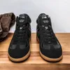 Sapatos casuais masculinos genuínos lether moda cor sólida plana lazer rendas altas masculinas confortáveis zapatillas hombre