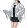 Kvinnorjackor Kvinnor Tassel Sequin Jacket 2024 Club Coat Short Type Comfy mångsidig modesekvenser Bar Retro Outwear Tops