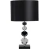 黒いベースとシェードを備えた見事なクリスタル幾何学的なダイヤモンドテーブルランプ - モダンな家の装飾用のエレガントな21 "クリアランプ