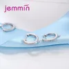 Hoop Earrings Round Design For Women With Full Clear Crystal Selling 925 Sterling Silver Jewelry DIY Accessories