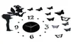 Butterfly Elf Mirror Effect Sticker DIY Wall Clock Home Decoration1012184