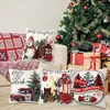 Capa de Natal de travesseiro Merry Hollyjolly Winter Holiday Decor Throw Case para Cadeiras de Camas de Casas de Casas Cadeiras