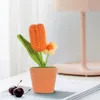 Dekorativa blommor Tulpan Blommapanna Stickning Decor Wirchet Bonsai Färdig produkt Simulerat prydnadsgarn hem