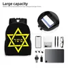 Backpack Yellow Star Of David Travel Women Men School Laptop Bookbag Flag Israel College Student Daypack Bags