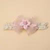 Bébé filles mignon arc fleur dentelle bandeau princesse maille mousseline de soie florale élastique nœud papillon bandeau enfant printemps fleur été bandeau