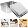 Double Boilers Stainless Steel Square Flat Plate Tiramisu Vessel With Lid Thickened Tray Steaming Cake Cookie Boxes Bulk