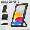 Hybrid Kids Safe Safe Sockproof Robot Heavy Duty Cases Rugged 360 Rotertable Handle Grip Stand Kickstand för iPad 10.2 7: e 8: e 9: e 10.9 Mini 5 6 9.7 Air 2 3 4 5 Air5 Pro 11