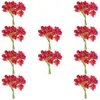 Fleurs décoratives 10 paquets de couvre-chef de Noël fleur de baie artificielle faux décor rouge houx pics baies bricolage pour tiges de simulation