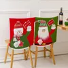 Chair Covers Christmas Cover Cartoon Snowman Santa Home Table Dinner Party 2024 Year Dropship