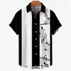 Camicie casual da uomo Camicia Aloha estiva moda Musica stampa 3D Top da spiaggia a maniche corte unisex Harajuku Street