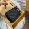 2024 Chain Bag Women Designer Bag Luxurious Lambskin Crossboyd quiltat mönster axel topphandtag handväska klaff twist lås handväska spegel kvalitet mode väskor