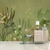 Fonds d'écran Milofi personnalisé grand papier peint mural 3D minimaliste peint à la main rétro plante tropicale fond