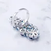 Cluster-Ringe Gem's Ballet Marke Mode Natürlicher Londoner Blauer Topas Edelstein Echter 925 Sterling Silber Ring Für Frauen Edlen Schmuck