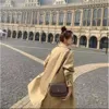 2023 Designer Coat European And American Plaid Style Fashion Ing Fake Two Loose Women's Mid-Length Trench Coats s