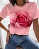 Les manches courtes des créateurs se vendent bien printemps nouveau T-shirt à manches courtes pour femmes imprimé floral vêtements pour hommes col rond t