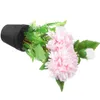 Fleurs décoratives simulées pivoines bonsaï, fausses plantes, fleur artificielle en pot dans un petit tissu en soie