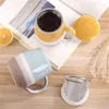 Mugs Large Ceramic Coffee Mug With Lid And Stainless Steel Infuser Loose Tea Perfect Set For Office Home Uses