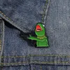 Frog And A Gun Enamel Pins Custom Design Brooches Lapel Badges Cartoon Cute Animal Jewelry Gift for Friends