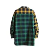 Harajuku Plaid Long Sleeve Shirt Mens Casual Loose Hip Hop Fashion Shirt Polo with Casual Plus Size Shirt Coat 5XL-M 240315