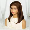 13x4 Lace Straight Bob Wig Front Double Drawn Brown Human Hair Short Remy 4#