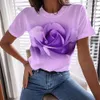 Die kurzen Ärmel der Designer verkaufen sich gut. Frühlingsneues kurzärmeliges Damen-T-Shirt mit Blumendruck, Herrenbekleidung, Rundhals-T-Shirt