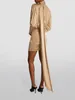 Casual Dresses 2024 Woman Mini Dress Satin Corset Elegant Ladies Y2k Clothes mode Högkvalitativ klänningar Plevered kjol BH