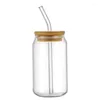 Wine Glasses Straw Glass Cup Ins High Borosilicate Cola Wholesale Beauty Bamboo Cover Single Layer Gift