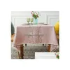 Table Cloth 2023 Fashion Floral Design Fringe Decorated Linen Tablecloth Rectangar Er Wedding Tea 231019 Drop Delivery Home Garden T Dhyty