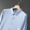 Chemises décontractées pour hommes 8XL 7XL 6XL 2024 Chemise formelle d'affaires haut de gamme Hommes Marque Vêtements à manches longues Revers Mens Lâche Chemise Homme