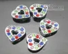 Whole 50pcslot 8mm Colorful rhinestones heart Slide Charms Fit 8mm phone strips DIY Accessories fashion jewelrys3251019