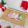 Tapis 40x60cm Noël rose arbre gâteau tapis de sol cadeau drôle paillasson décorations mignonnes