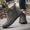 Shoes Winter Waterproof Men Boots Plush Warm Snow Boots Outdoor Nonslip Men Ankle Work Boots Men's Motorcycle Boots Botas