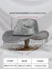 Berets Silver Lady Western Cowboy Hat Rhinestone Tassel Party Stylish Soft Duffle Wide Brim Shade Outdoor Casual