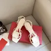 Zapatos de vestir para damas de cuero de verano bombas de hebilla de cuero esmaltada tacón sandalias de moda casual