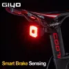 Lichter Giyo Smart Auto Fahrradbremsbremslicht Heck hinteren Erkennungsleuchte USB -Radfahren Leuchtrad Lampe Stopp LED Rücken wieder aufladbar wasserdicht