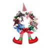 Decorative Flowers 2024 Cartoon Christmas Wreath Clown Bows Door Cute Ornament House Wall Hanging Year Dec