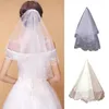 Véus nupciais Véu de casamento de 1 camada para noivas comprimento da cintura curto acessórios de cabelo de tule