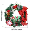 Decorative Flowers Christmas Wreath Front Door Hanging Ornaments Multifunctional Round Pine Bow Letter Plate Garland For Outdoor Decor