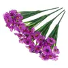 Fleurs décoratives Couronnes Fleur Artificielle Fausse Tige Violet Bouquet De Mariage Faux Vase Soie Plastique Violettes Branche Florale Centerp Dhfha