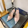 24% OFF Designer shoes Pointed Thin 7.5cm Sexy Sandals Edition Metal Head Triangle Heel Shoes for Women