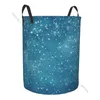 Laundry Bags Bathroom Basket Falling Snow With Snowflakes And Clouds Folding Dirty Clothes Hamper Bag Home Storage