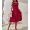 Elegant Party Dresses For Women 2023 Summer In Sleeveless Black Red Midi Dress Female Sexy Cocktail Formal Occasion 240321