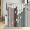 Shower Curtains Chinese Style Flowers And Birds Curtain Animal Plant Painted Art Background Home Bathroom With Hook Washable Decoration