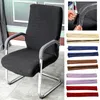 Chair Covers 1PC Computer Swivel Armrest Cover Elastic Knitted Solid Color Practical Household Items