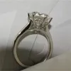 Iogou Luxury 24ct Solitaire Ring 925 Sterling Silver Engagement Wedding Rings for Women smycken med certifikat 240402