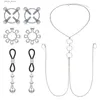 Other Health Beauty Items Mens stainless steel fake pin ring flower bell pendant ball chain decoration fake pin ring unperforated body jewelry 1 set Y240402